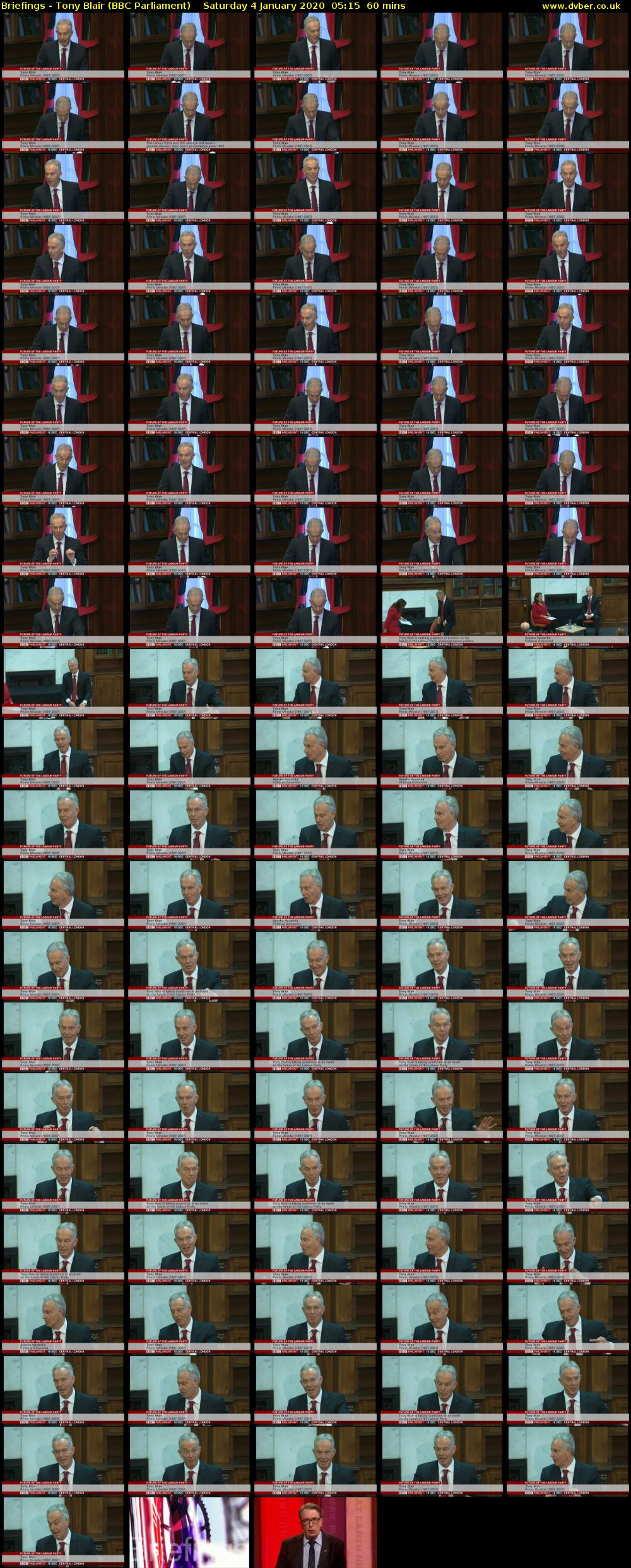 Briefings - Tony Blair (BBC Parliament) Saturday 4 January 2020 05:15 - 06:15
