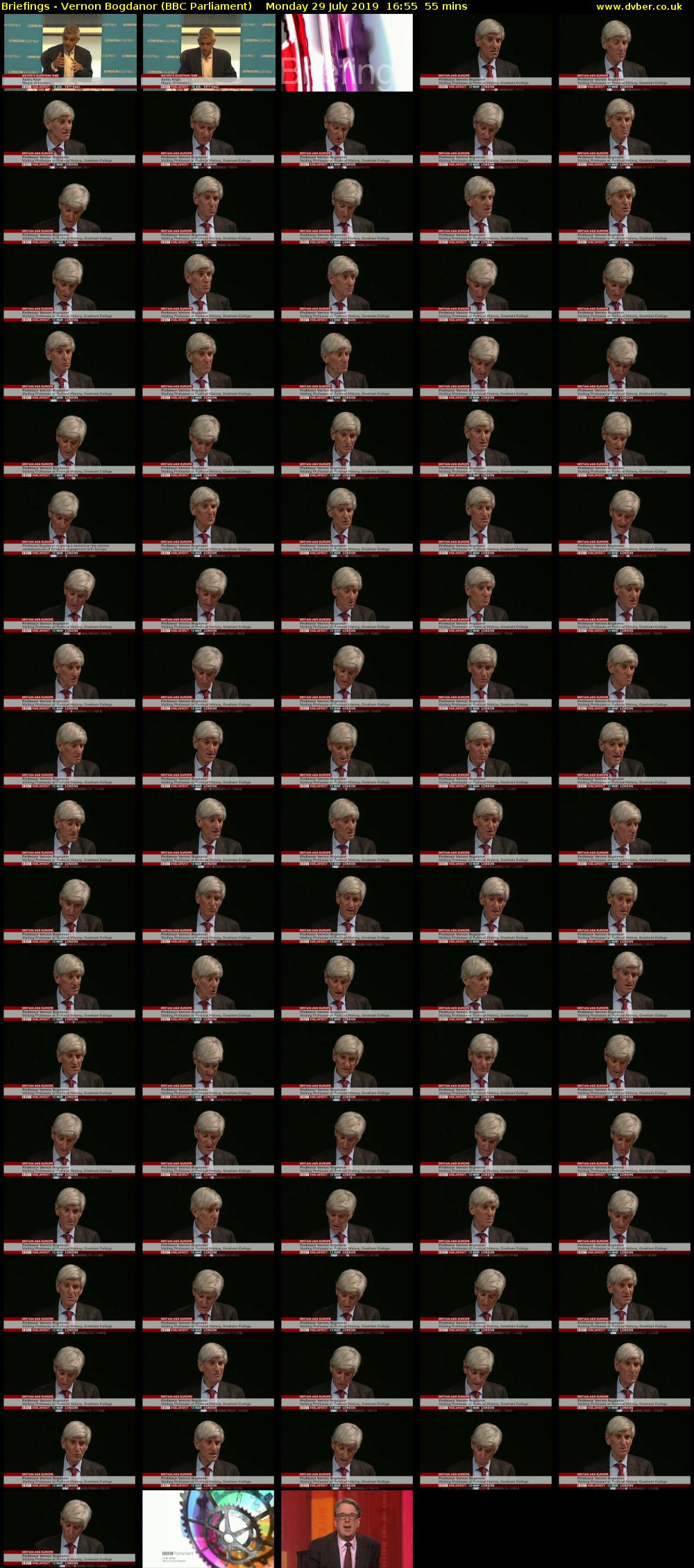 Briefings - Vernon Bogdanor (BBC Parliament) Monday 29 July 2019 16:55 - 17:50