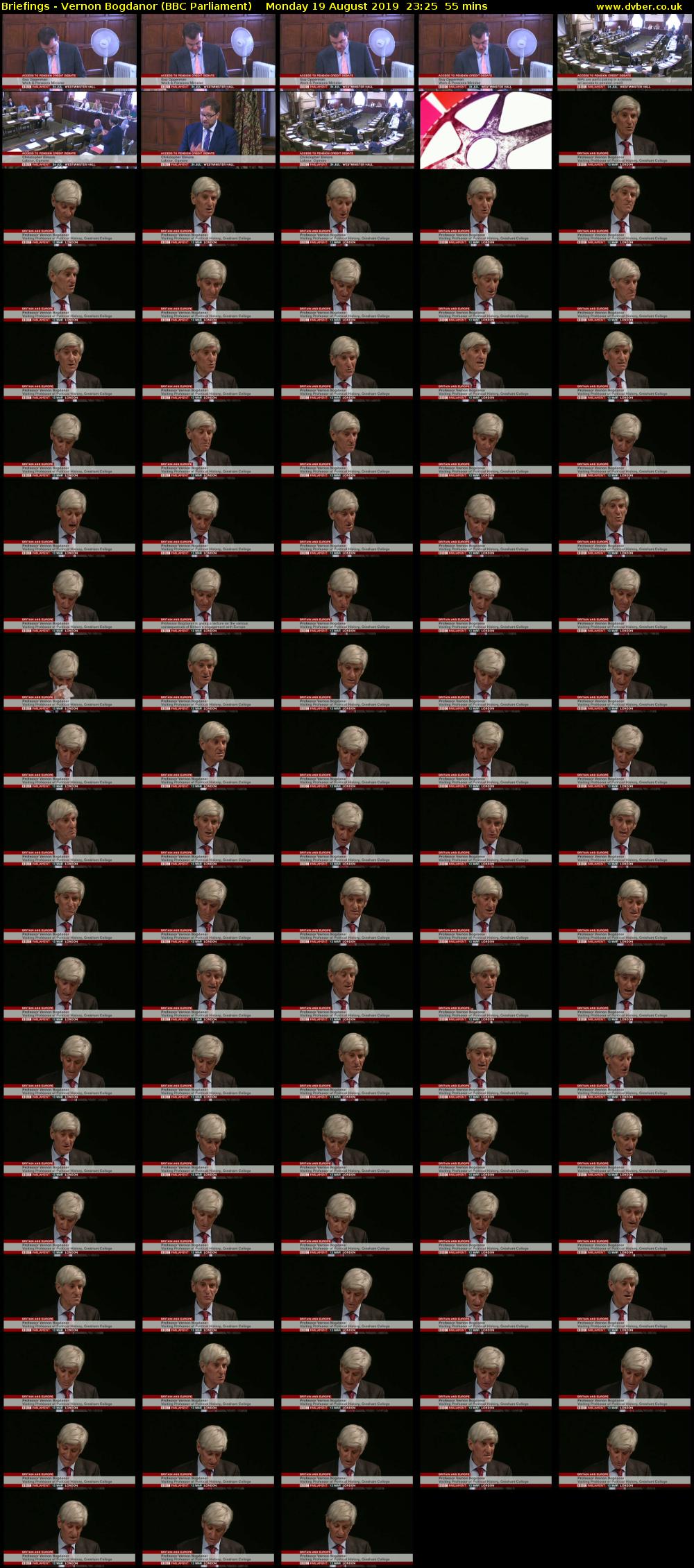 Briefings - Vernon Bogdanor (BBC Parliament) Monday 19 August 2019 23:25 - 00:20