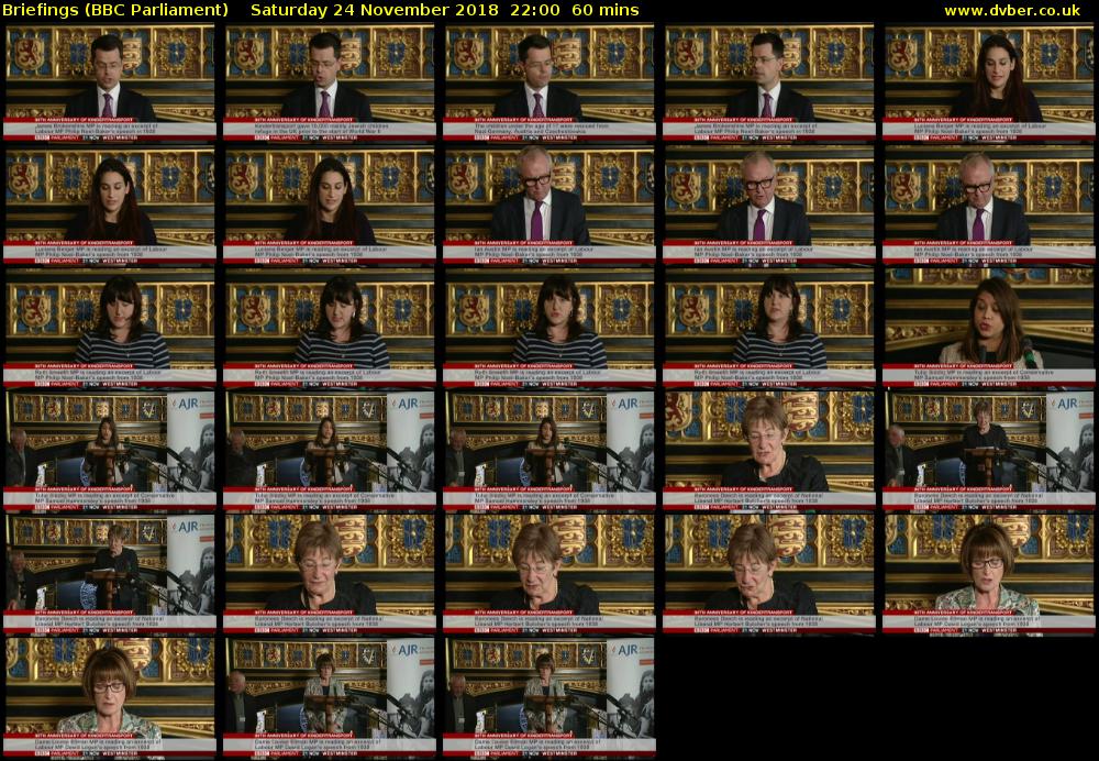 Briefings (BBC Parliament) Saturday 24 November 2018 22:00 - 23:00