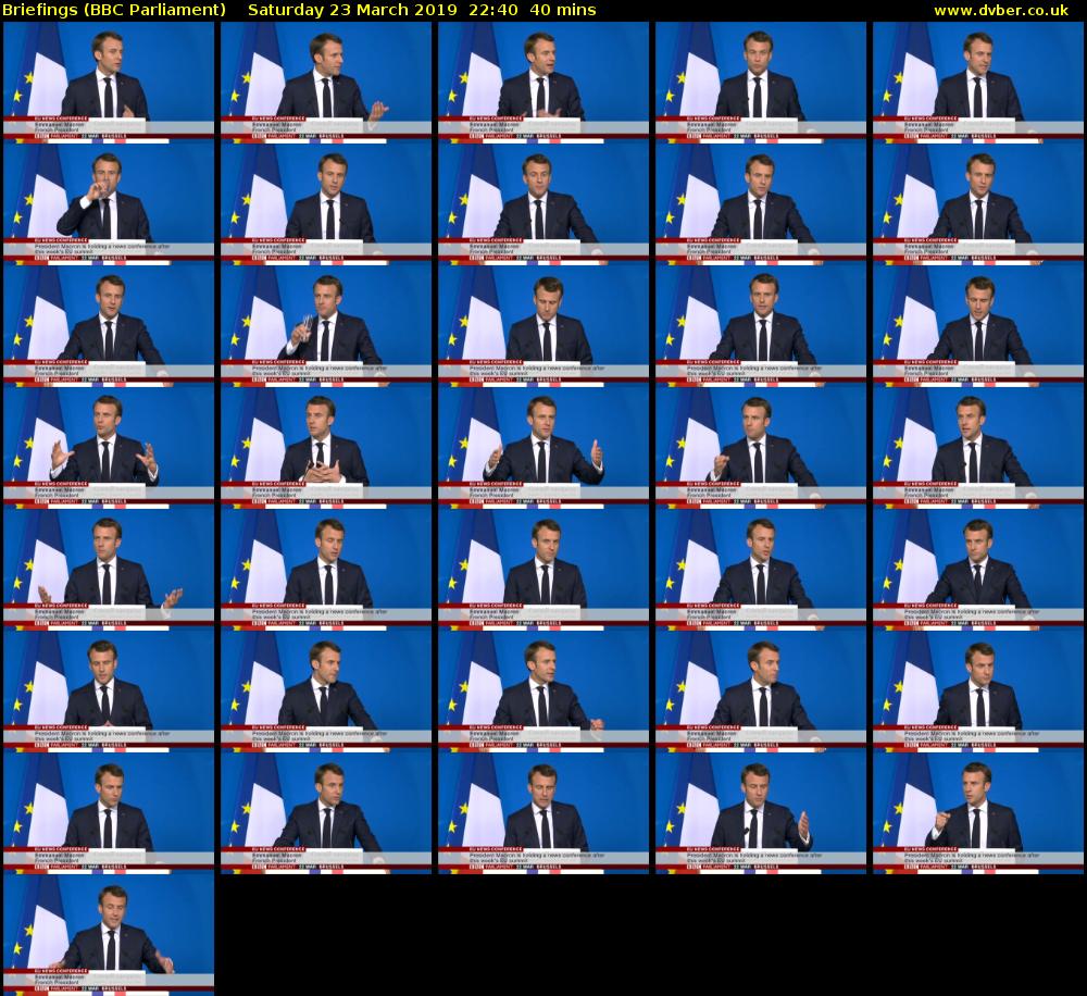 Briefings (BBC Parliament) Saturday 23 March 2019 22:40 - 23:20