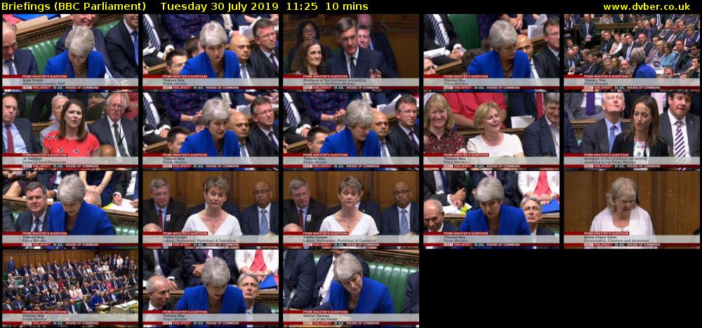 Briefings (BBC Parliament) Tuesday 30 July 2019 11:25 - 11:35