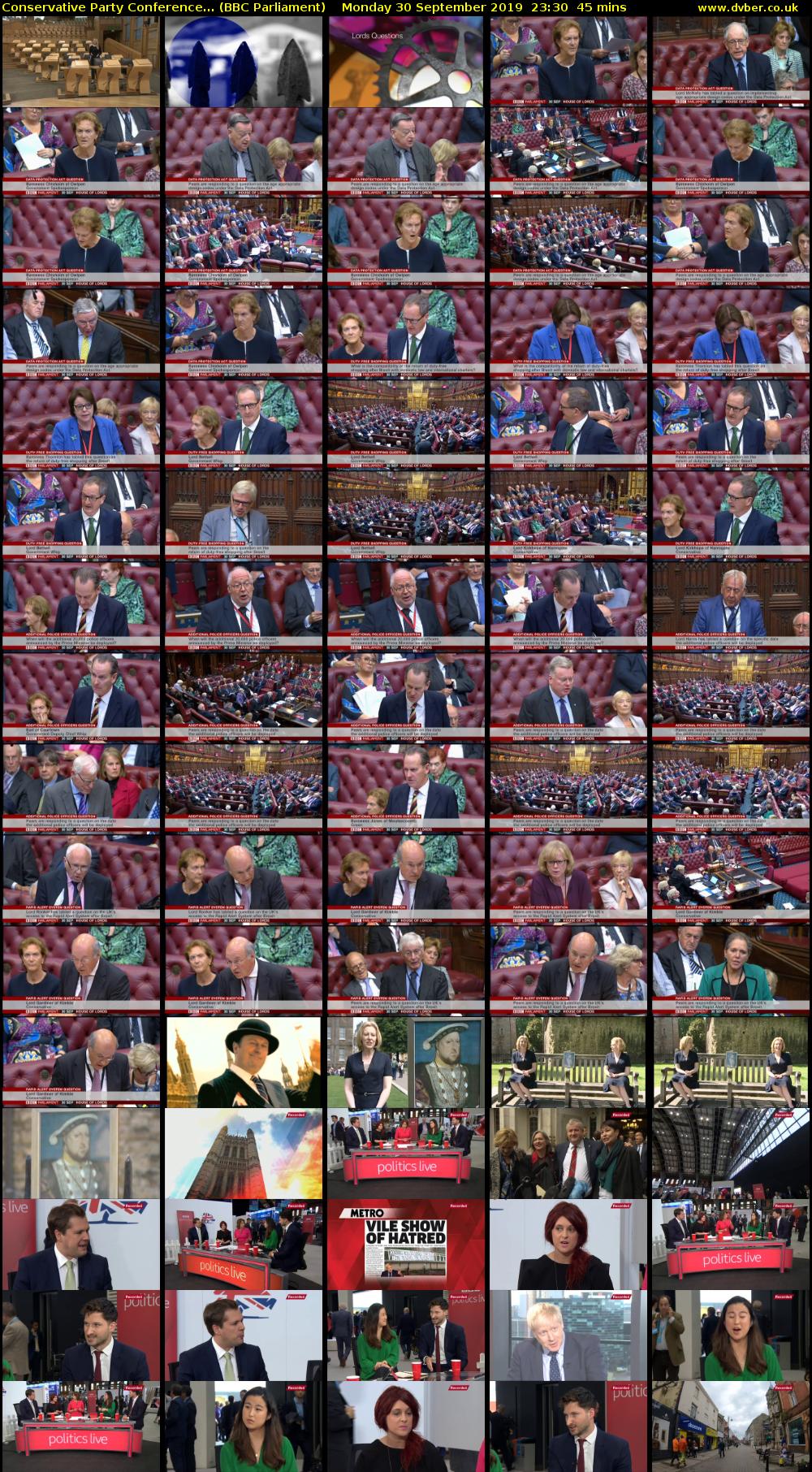 Conservative Party Conference... (BBC Parliament) Monday 30 September 2019 23:30 - 00:15