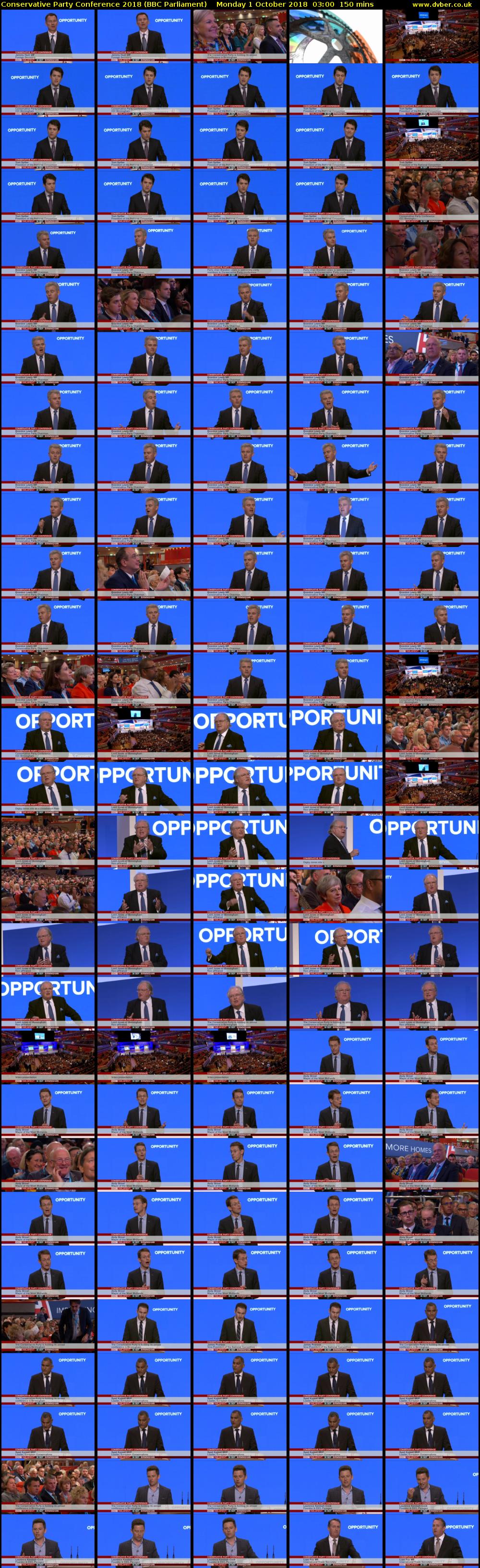 Conservative Party Conference 2018 (BBC Parliament) Monday 1 October 2018 03:00 - 05:30