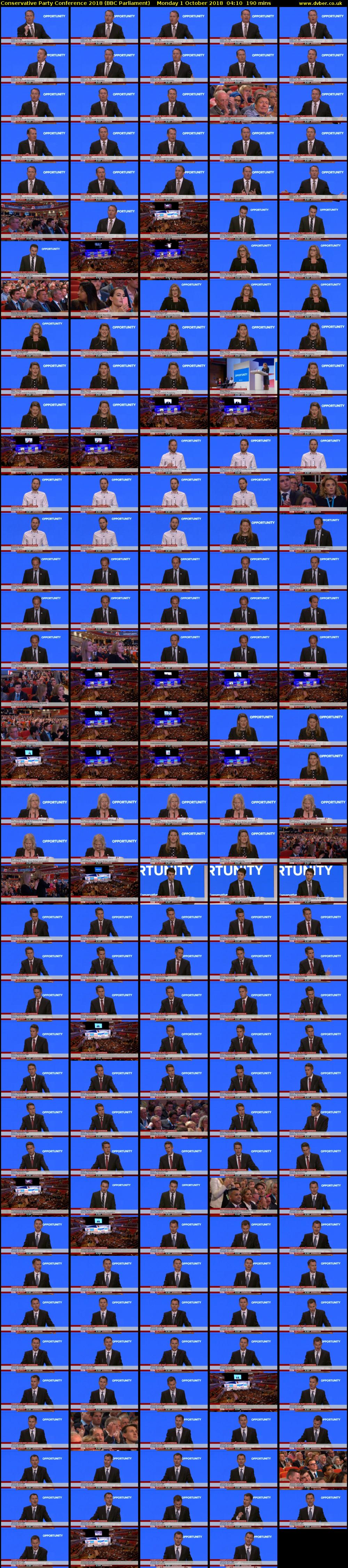 Conservative Party Conference 2018 (BBC Parliament) Monday 1 October 2018 04:10 - 07:20