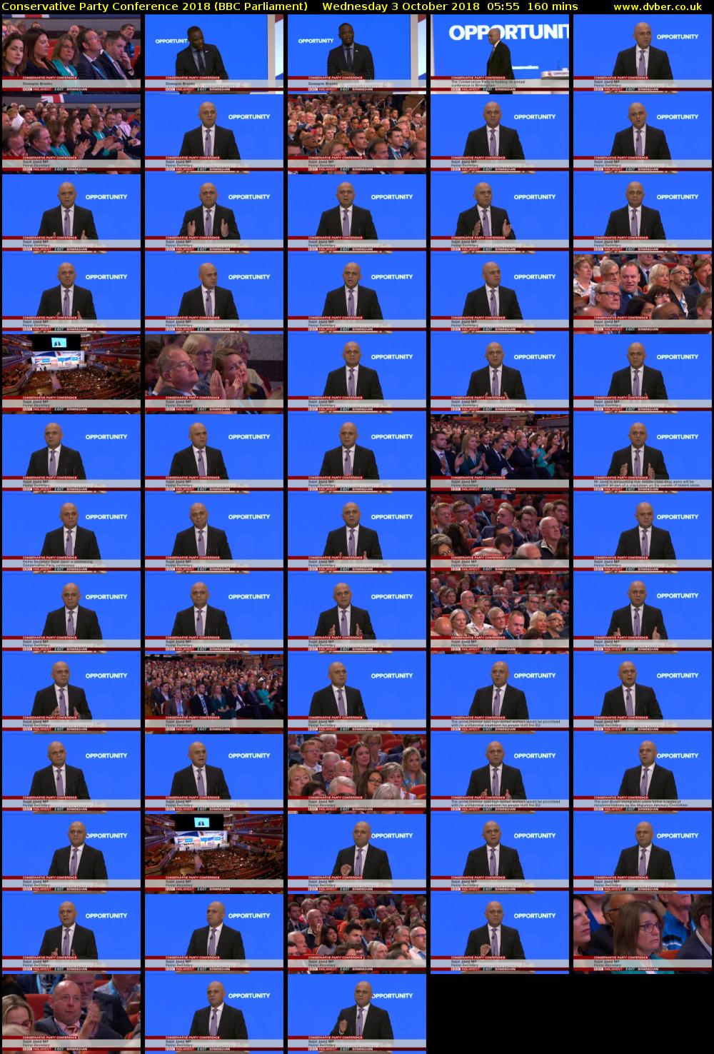 Conservative Party Conference 2018 (BBC Parliament) Wednesday 3 October 2018 05:55 - 08:35