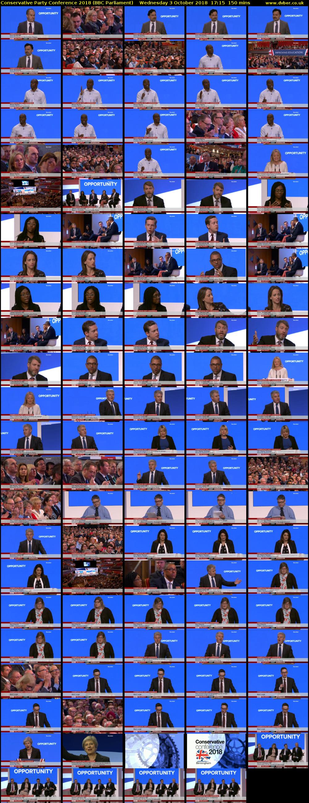 Conservative Party Conference 2018 (BBC Parliament) Wednesday 3 October 2018 17:15 - 19:45