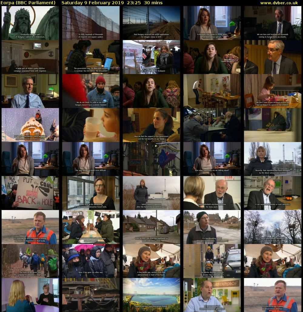 Eorpa (BBC Parliament) Saturday 9 February 2019 23:25 - 23:55