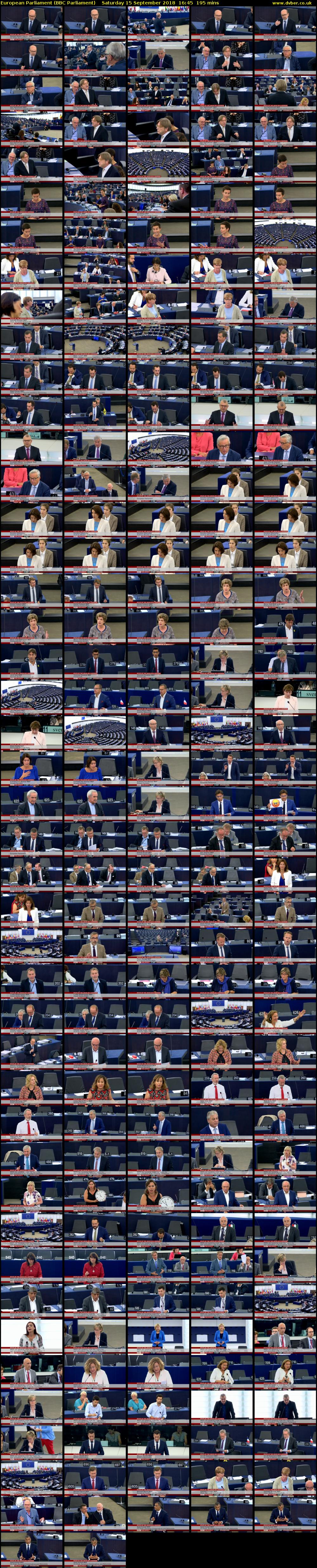 European Parliament (BBC Parliament) Saturday 15 September 2018 16:45 - 20:00