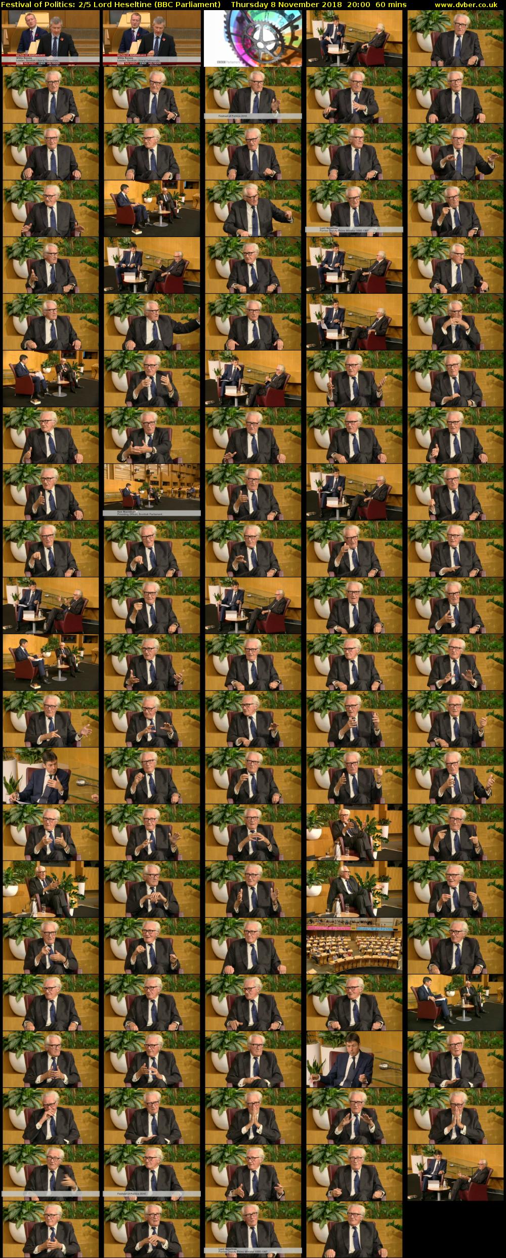 Festival of Politics: 2/5 Lord Heseltine (BBC Parliament) Thursday 8 November 2018 20:00 - 21:00