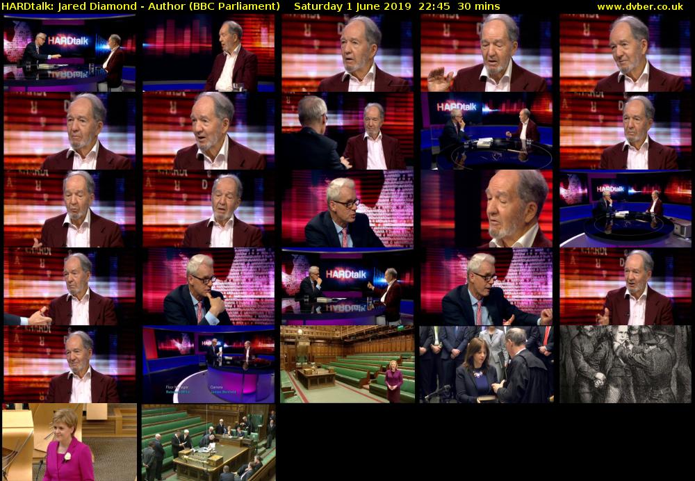 HARDtalk: Jared Diamond - Author (BBC Parliament) Saturday 1 June 2019 22:45 - 23:15