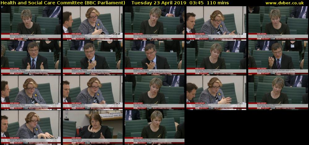 Health and Social Care Committee (BBC Parliament) Tuesday 23 April 2019 03:45 - 05:35