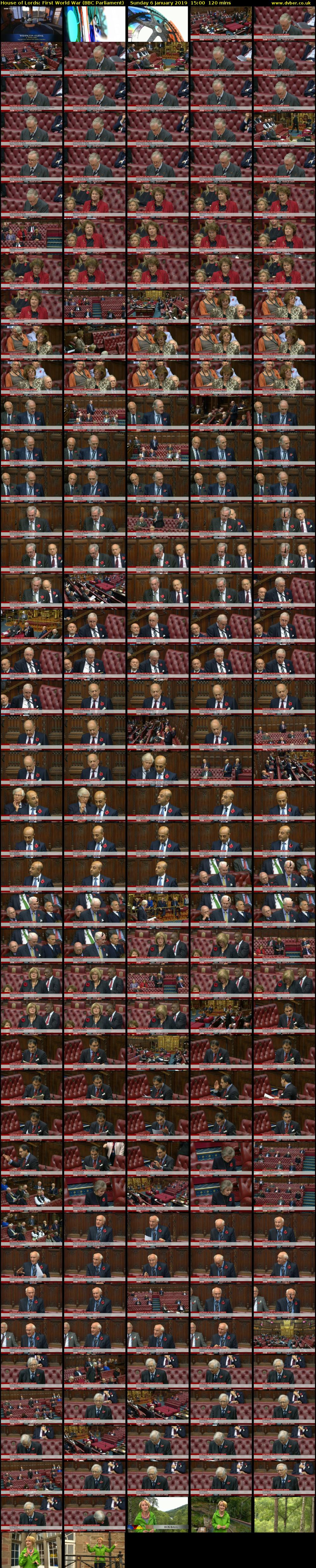 House of Lords: First World War (BBC Parliament) Sunday 6 January 2019 15:00 - 17:00
