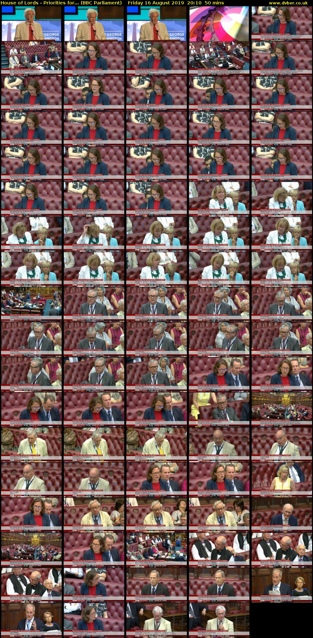 House of Lords - Priorities for... (BBC Parliament) Friday 16 August 2019 20:10 - 21:00