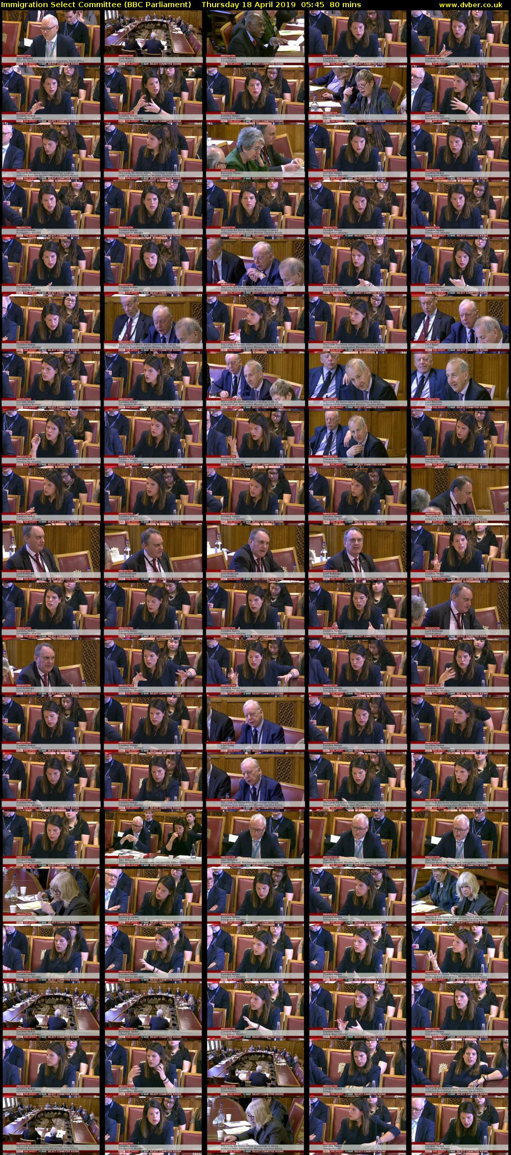 Immigration Select Committee (BBC Parliament) Thursday 18 April 2019 05:45 - 07:05