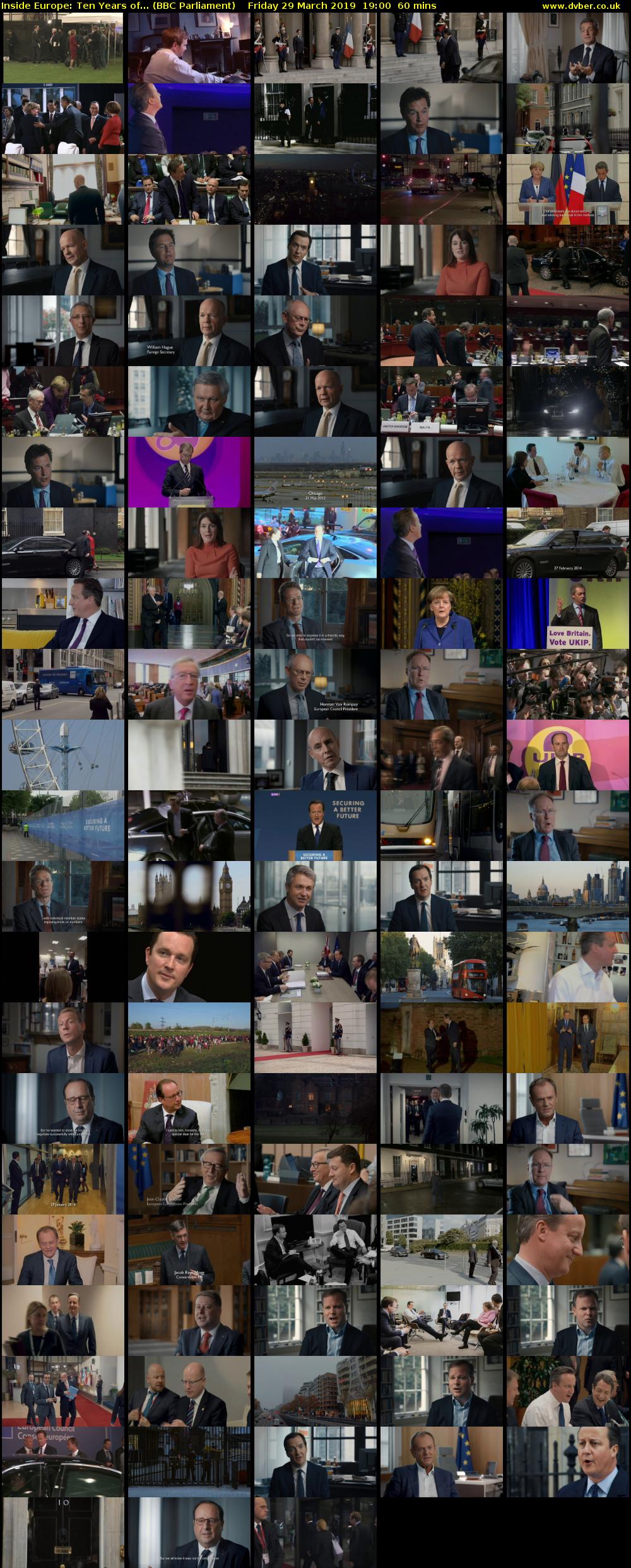 Inside Europe: Ten Years of... (BBC Parliament) Friday 29 March 2019 19:00 - 20:00