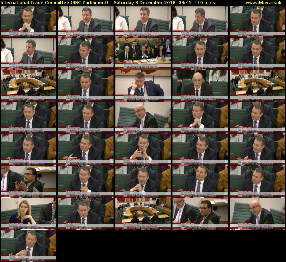 International Trade Committee (BBC Parliament) Saturday 8 December 2018 03:45 - 05:35