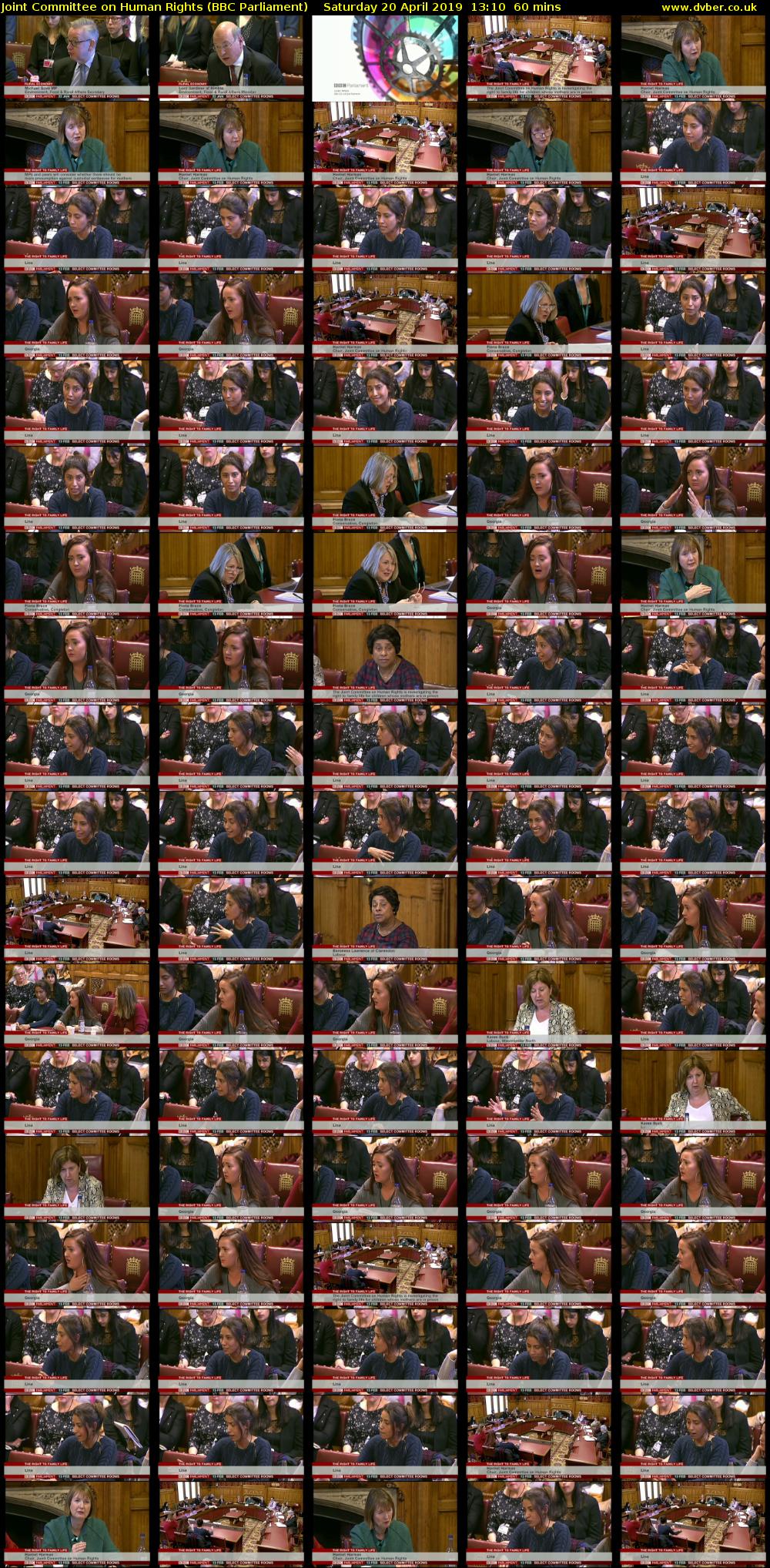 Joint Committee on Human Rights (BBC Parliament) Saturday 20 April 2019 13:10 - 14:10