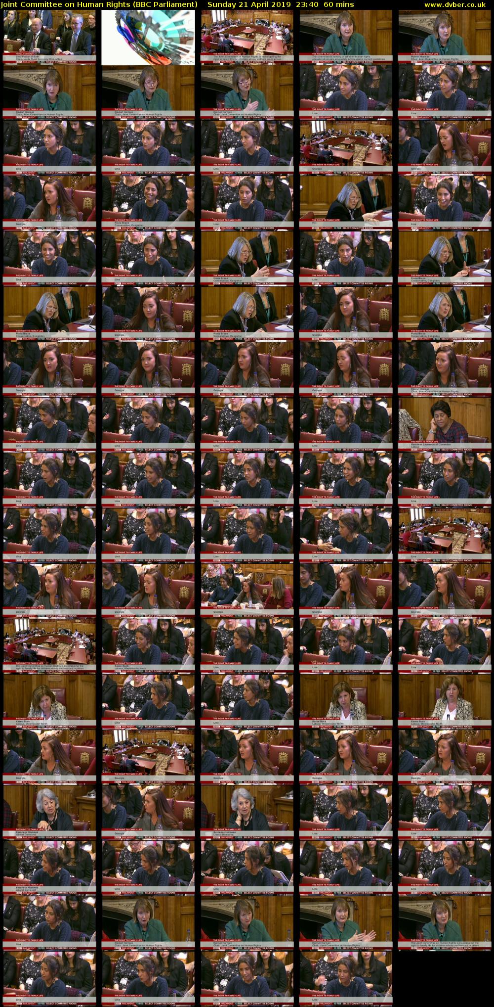 Joint Committee on Human Rights (BBC Parliament) Sunday 21 April 2019 23:40 - 00:40