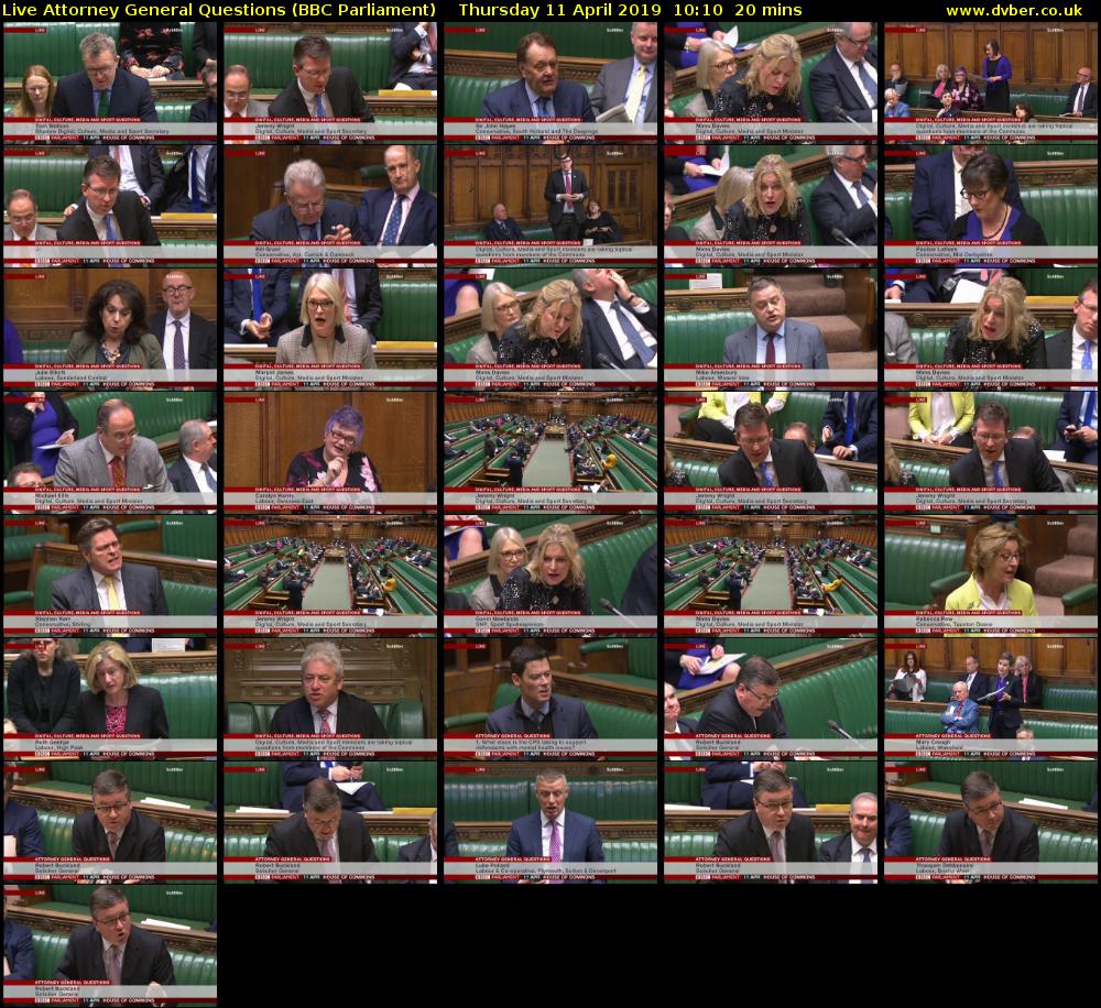 Live Attorney General Questions (BBC Parliament) Thursday 11 April 2019 10:10 - 10:30