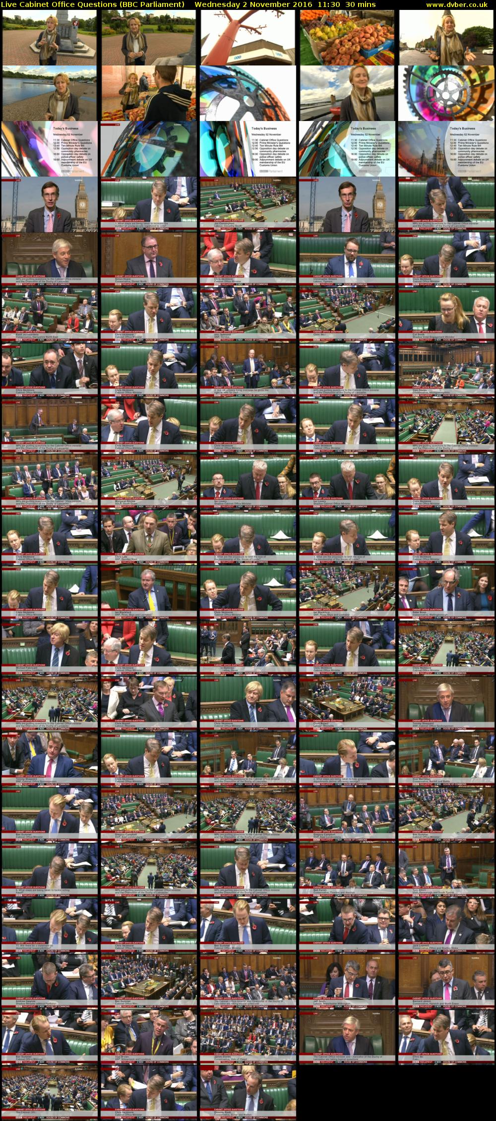 Live Cabinet Office Questions (BBC Parliament) Wednesday 2 November 2016 11:30 - 12:00