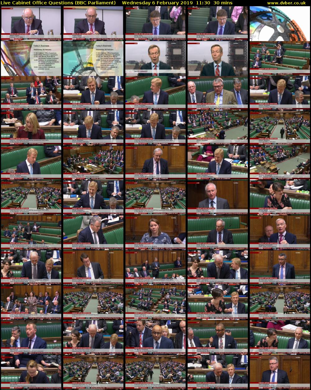 Live Cabinet Office Questions (BBC Parliament) Wednesday 6 February 2019 11:30 - 12:00