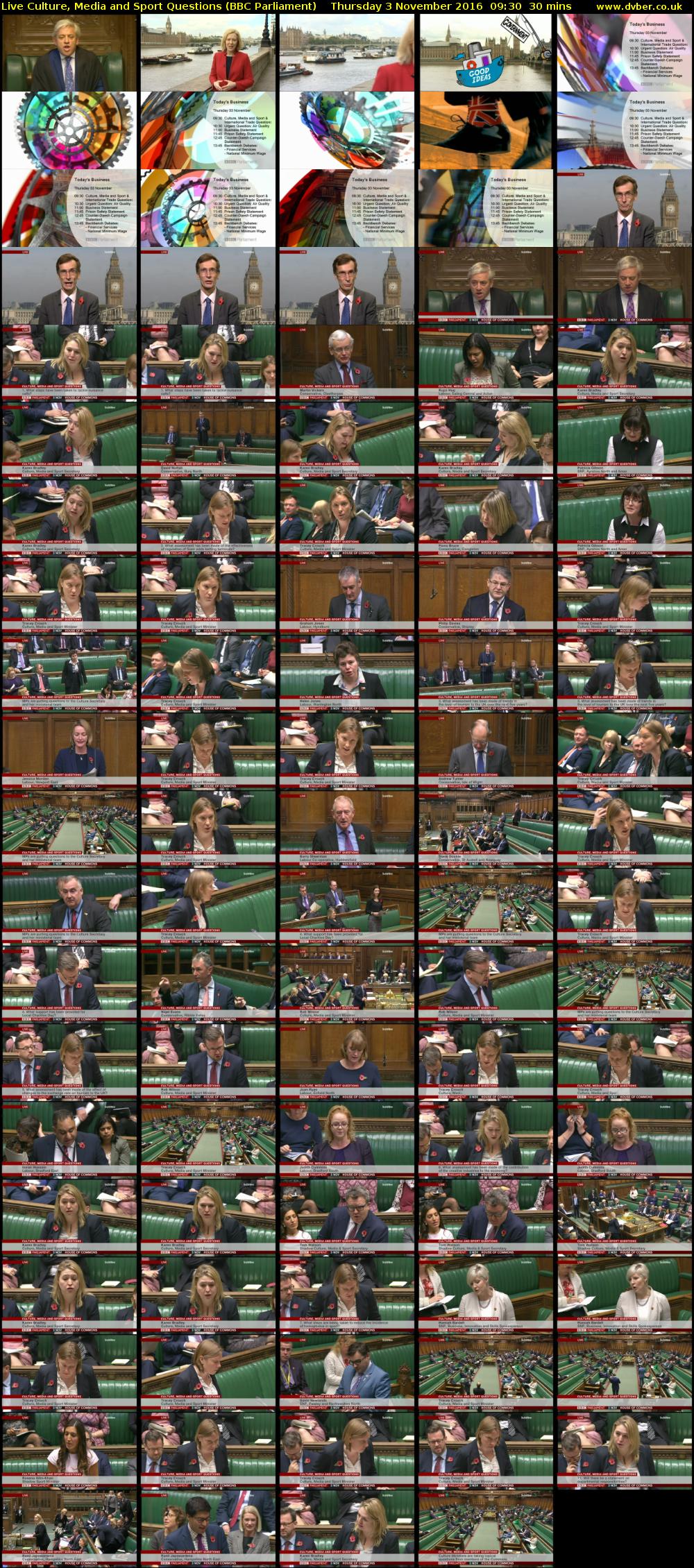 Live Culture, Media and Sport Questions (BBC Parliament) Thursday 3 November 2016 09:30 - 10:00