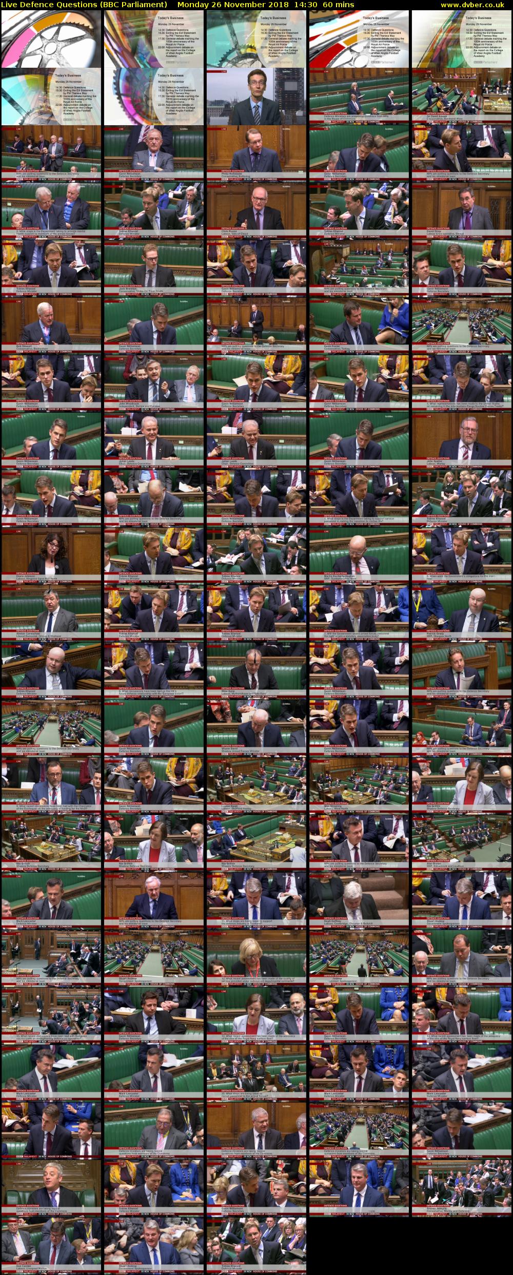 Live Defence Questions (BBC Parliament) Monday 26 November 2018 14:30 - 15:30