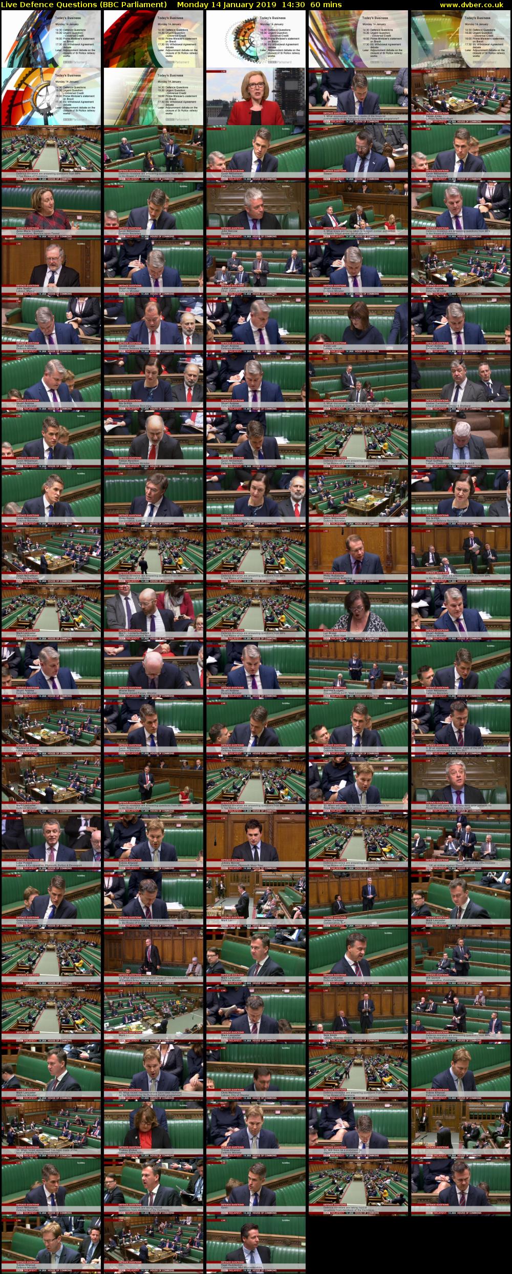 Live Defence Questions (BBC Parliament) Monday 14 January 2019 14:30 - 15:30
