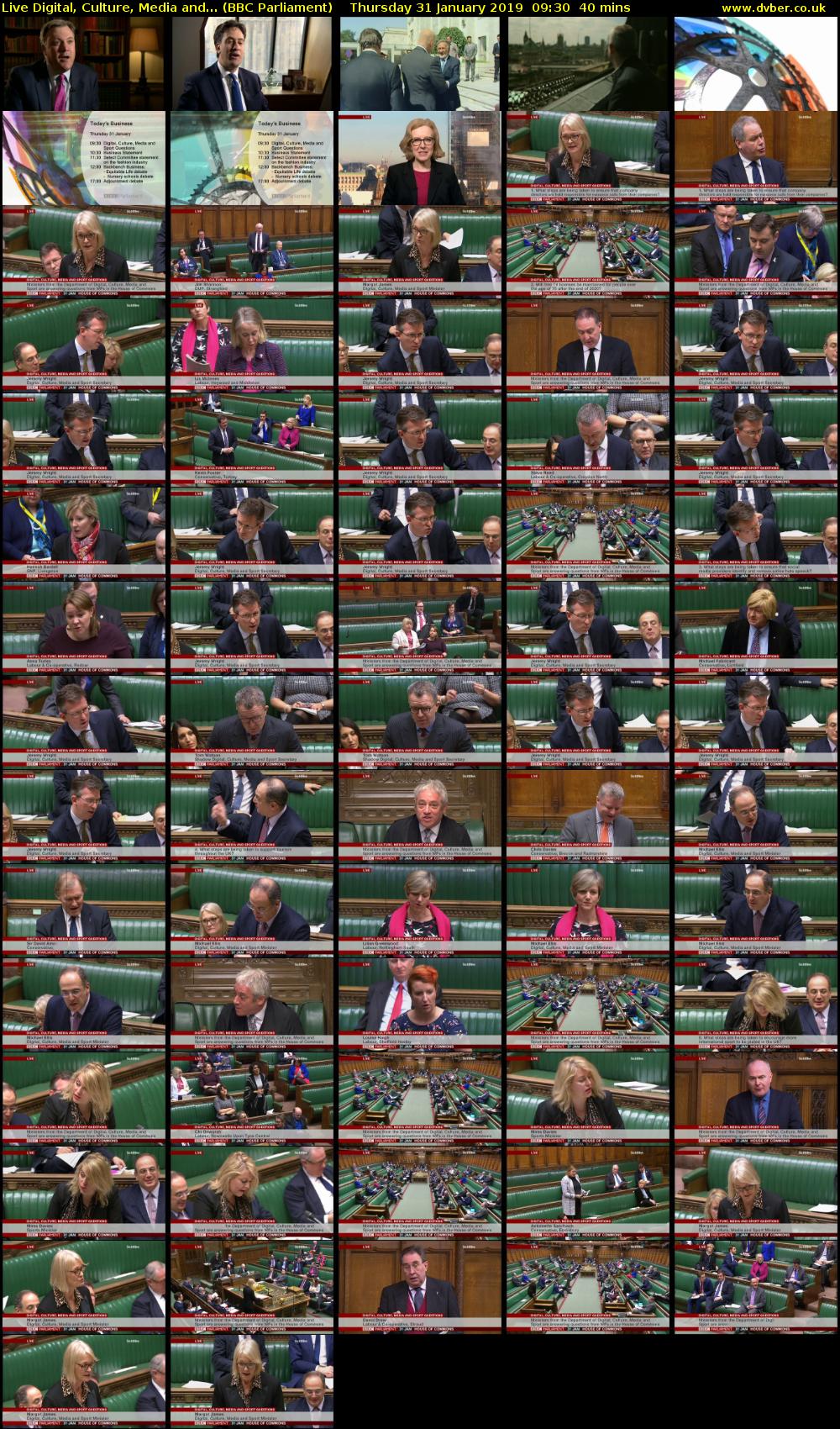 Live Digital, Culture, Media and... (BBC Parliament) Thursday 31 January 2019 09:30 - 10:10