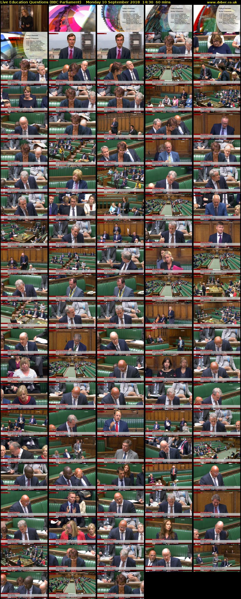 Live Education Questions (BBC Parliament) Monday 10 September 2018 14:30 - 15:30