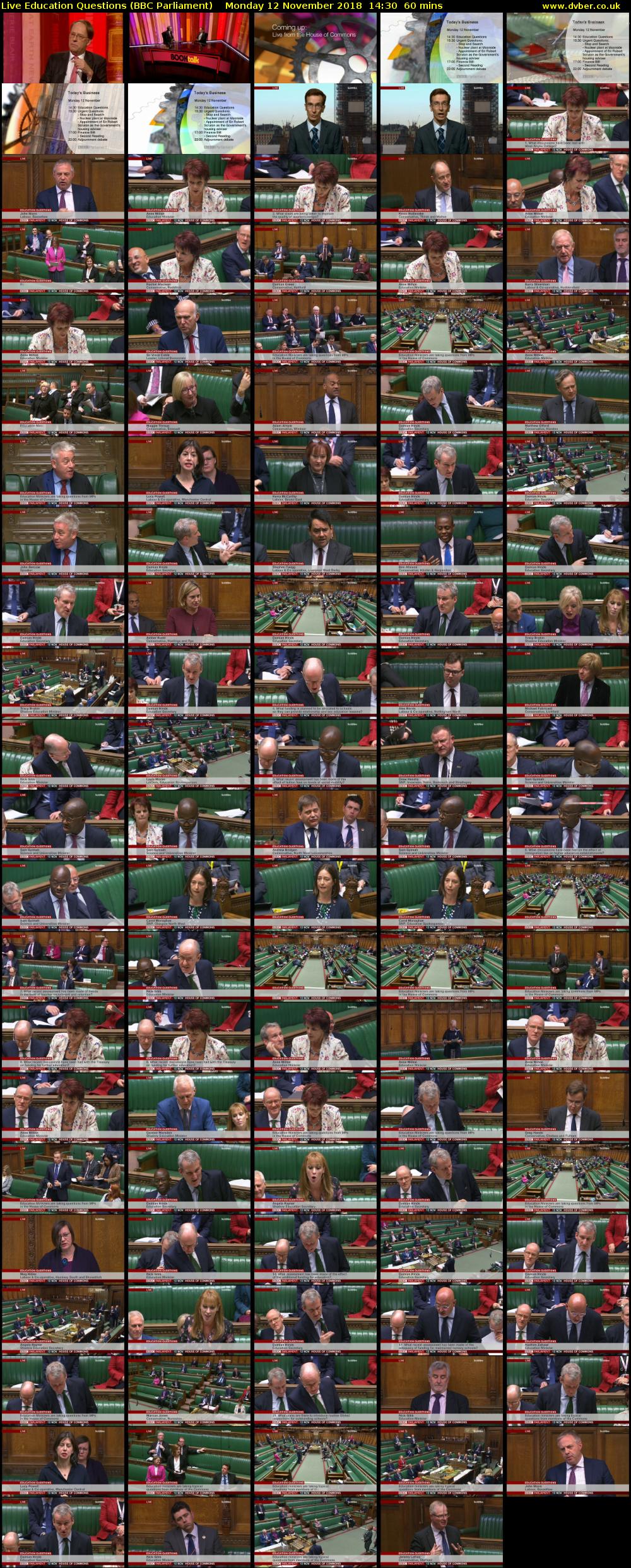 Live Education Questions (BBC Parliament) Monday 12 November 2018 14:30 - 15:30