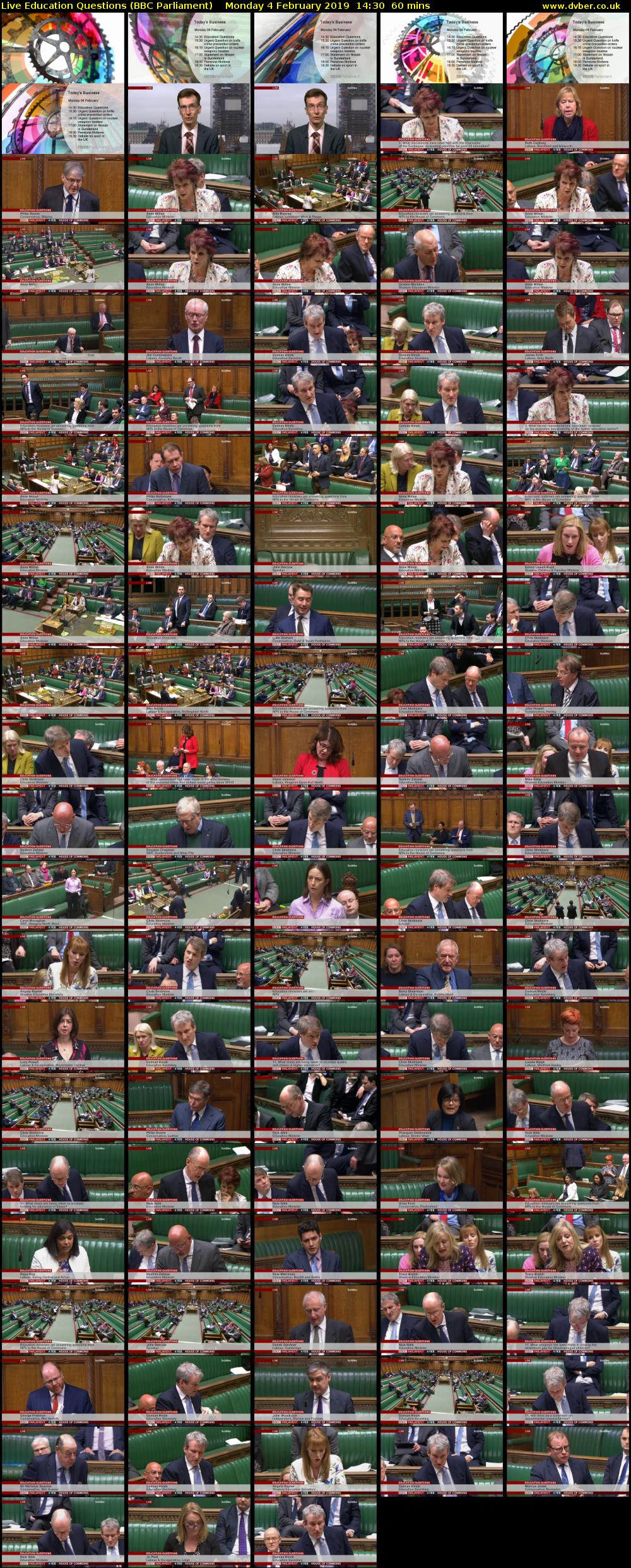 Live Education Questions (BBC Parliament) Monday 4 February 2019 14:30 - 15:30