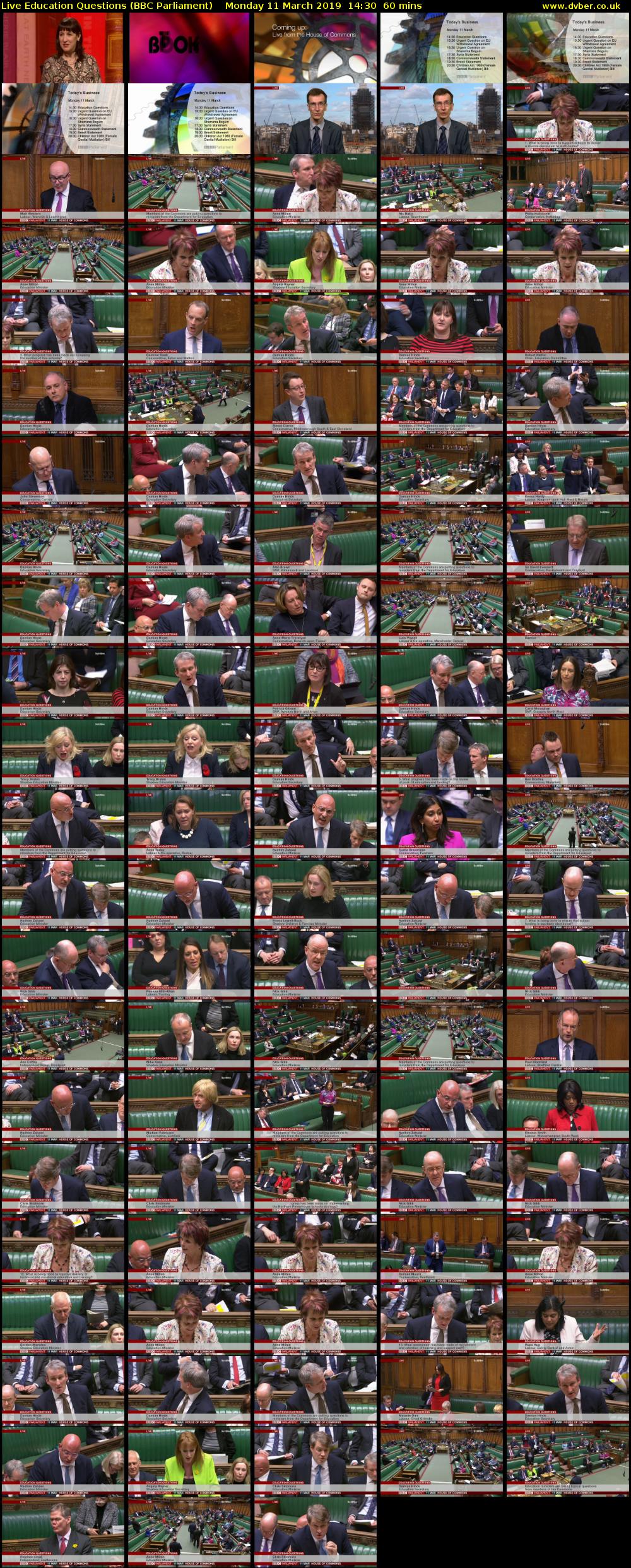 Live Education Questions (BBC Parliament) Monday 11 March 2019 14:30 - 15:30