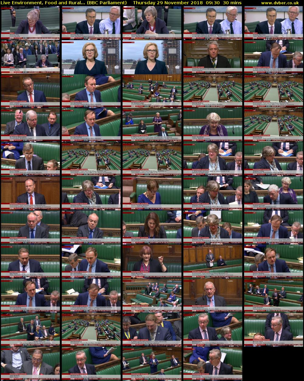 Live Environment, Food and Rural... (BBC Parliament) Thursday 29 November 2018 09:30 - 10:00