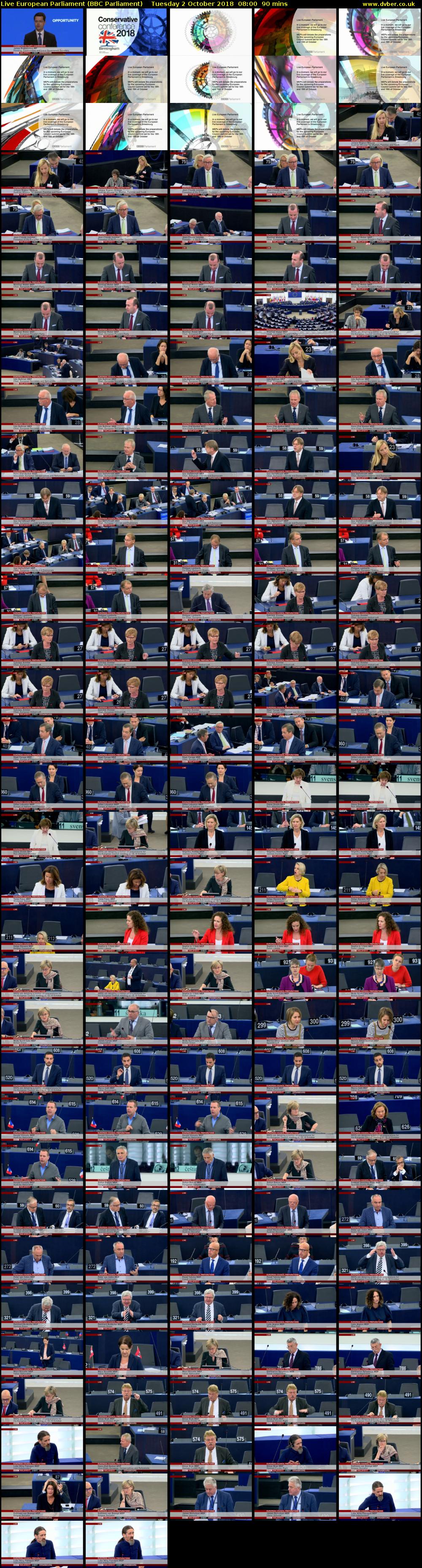 Live European Parliament (BBC Parliament) Tuesday 2 October 2018 08:00 - 09:30