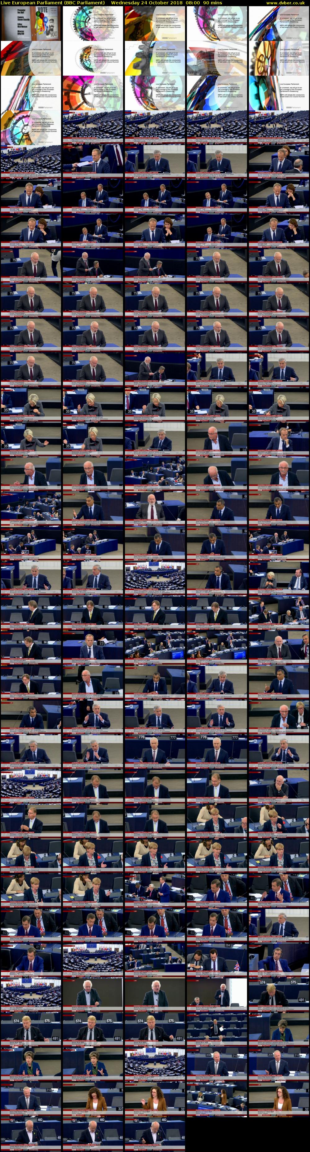 Live European Parliament (BBC Parliament) Wednesday 24 October 2018 08:00 - 09:30