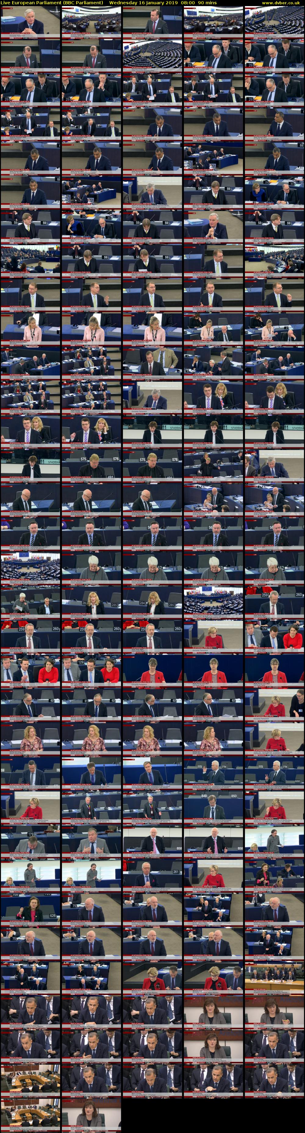 Live European Parliament (BBC Parliament) Wednesday 16 January 2019 08:00 - 09:30