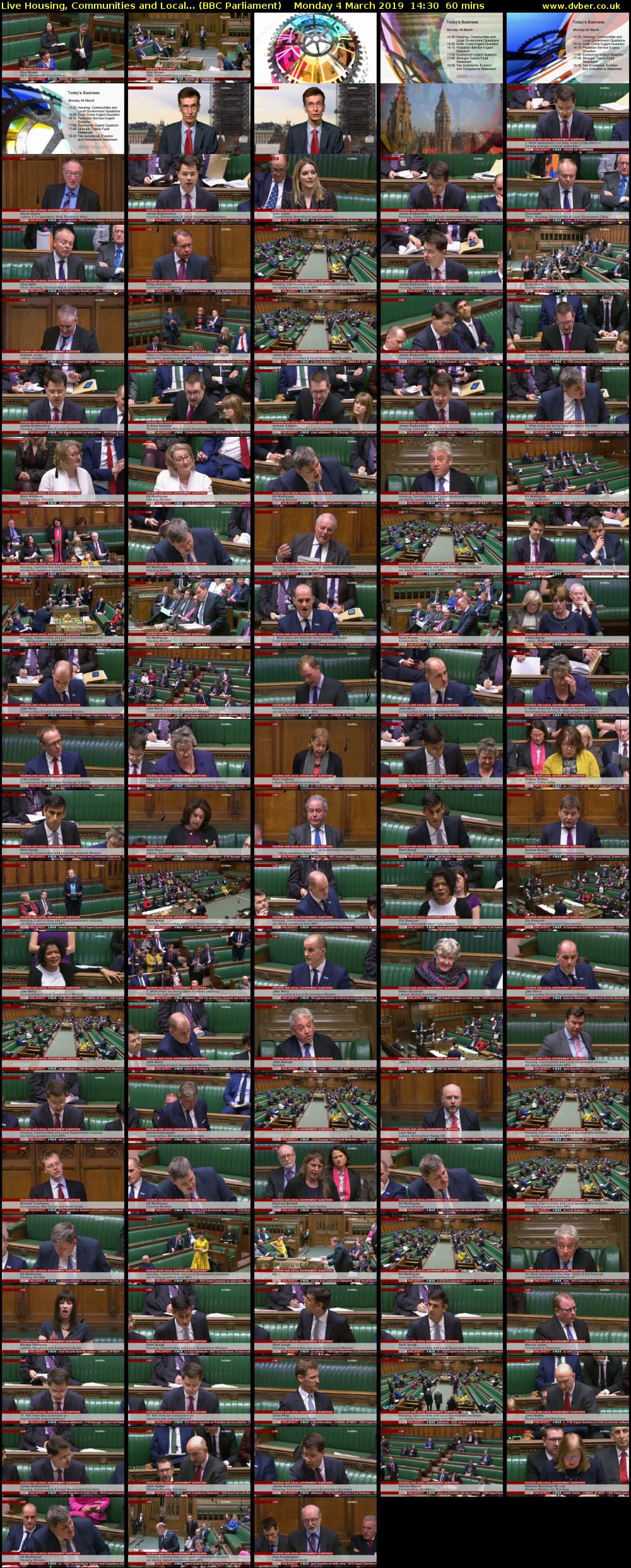 Live Housing, Communities and Local... (BBC Parliament) Monday 4 March 2019 14:30 - 15:30