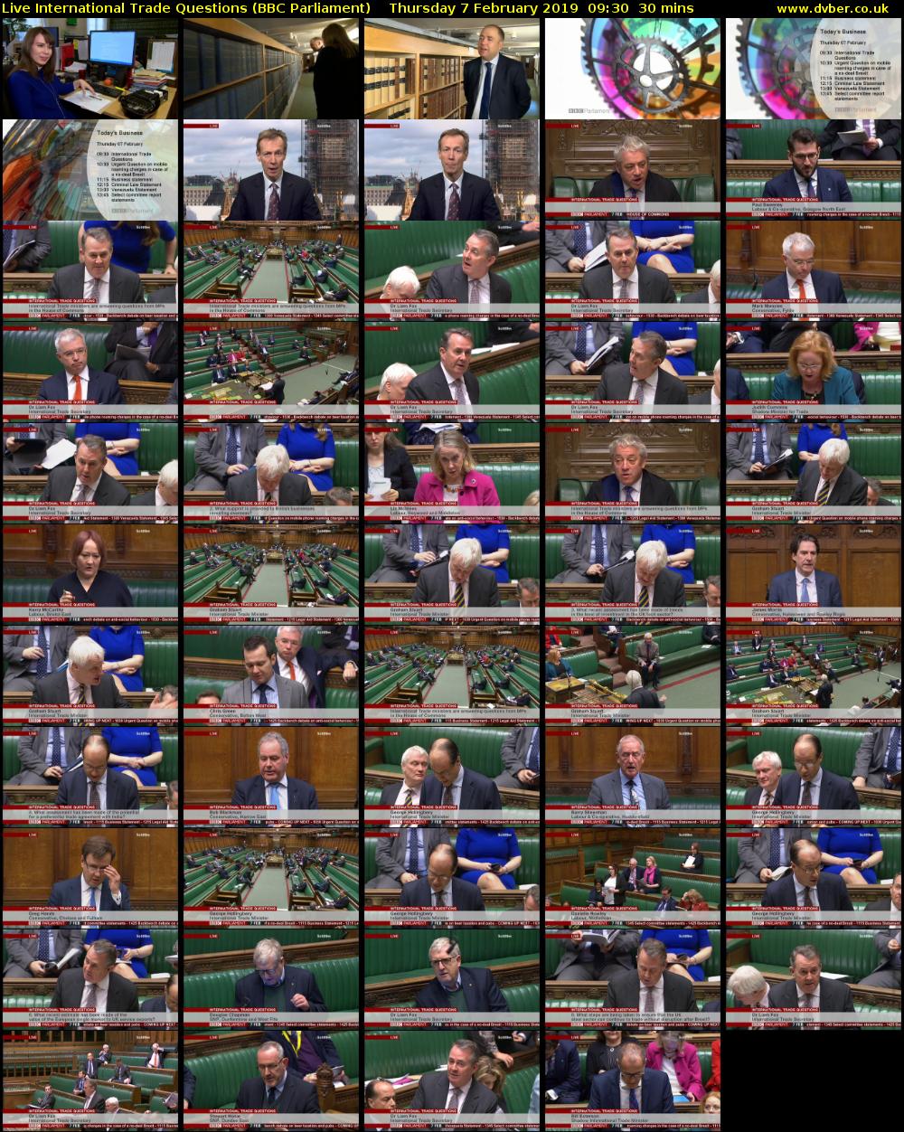 Live International Trade Questions (BBC Parliament) Thursday 7 February 2019 09:30 - 10:00