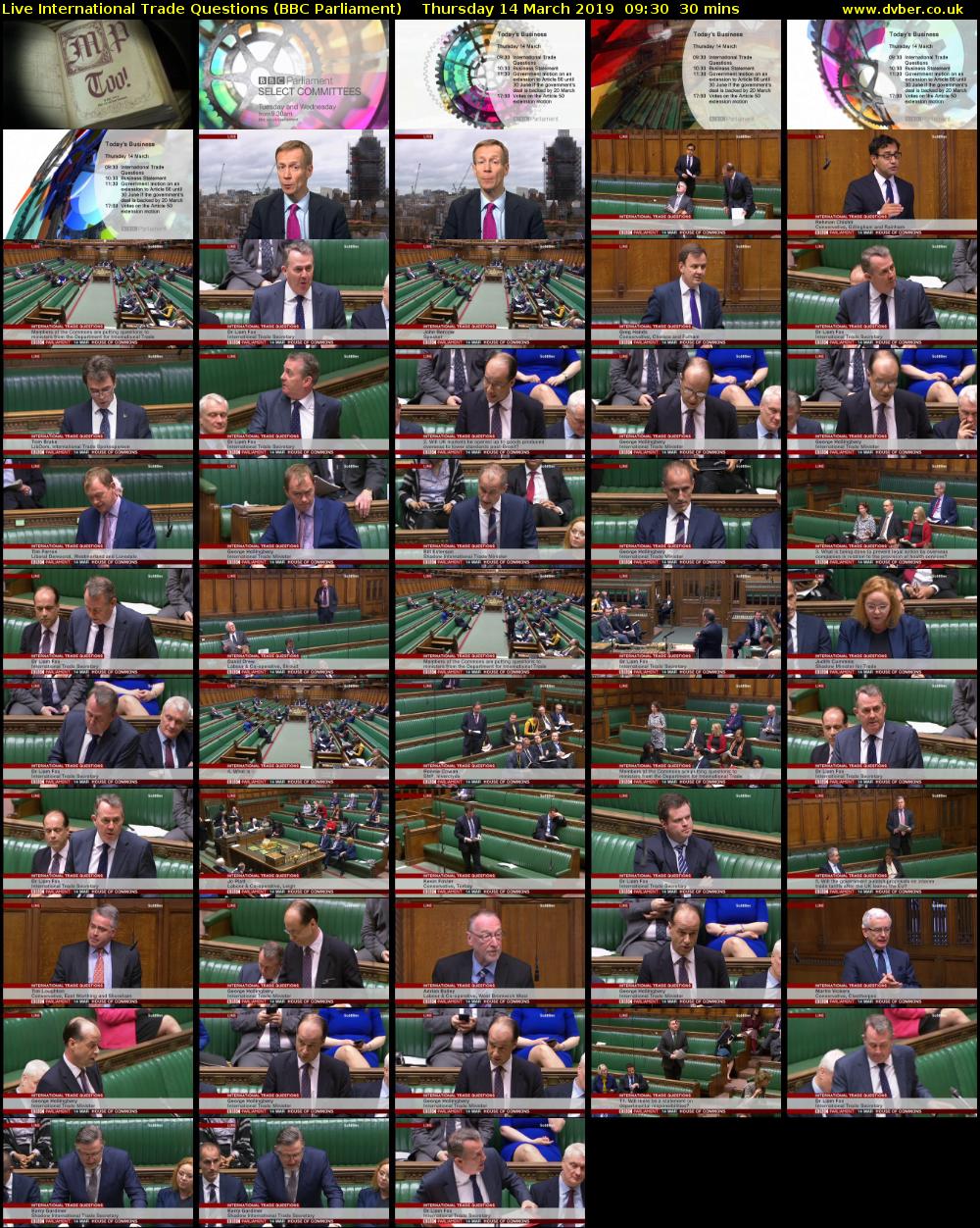 Live International Trade Questions (BBC Parliament) Thursday 14 March 2019 09:30 - 10:00
