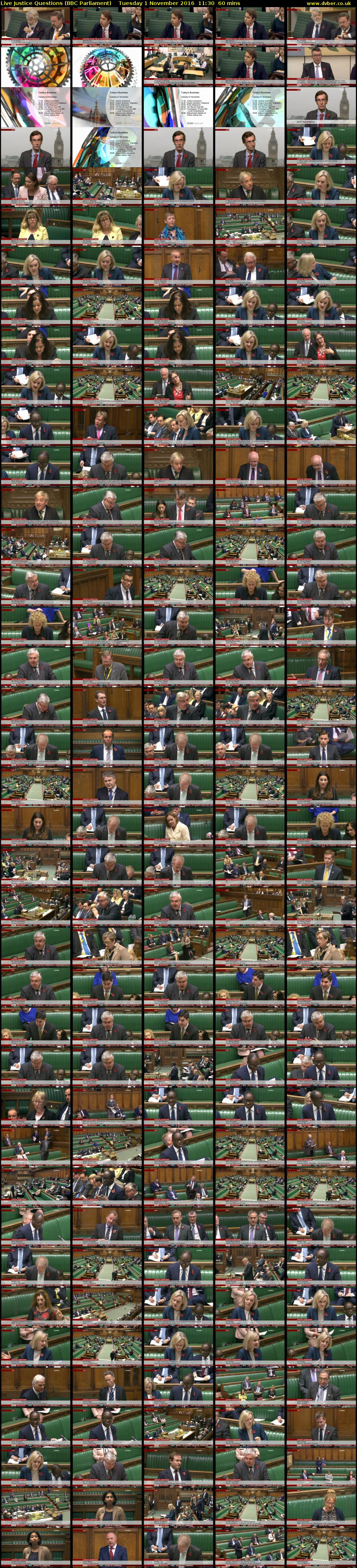 Live Justice Questions (BBC Parliament) Tuesday 1 November 2016 11:30 - 12:30