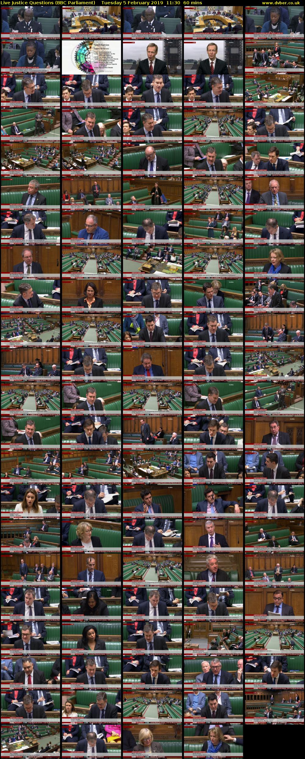 Live Justice Questions (BBC Parliament) Tuesday 5 February 2019 11:30 - 12:30