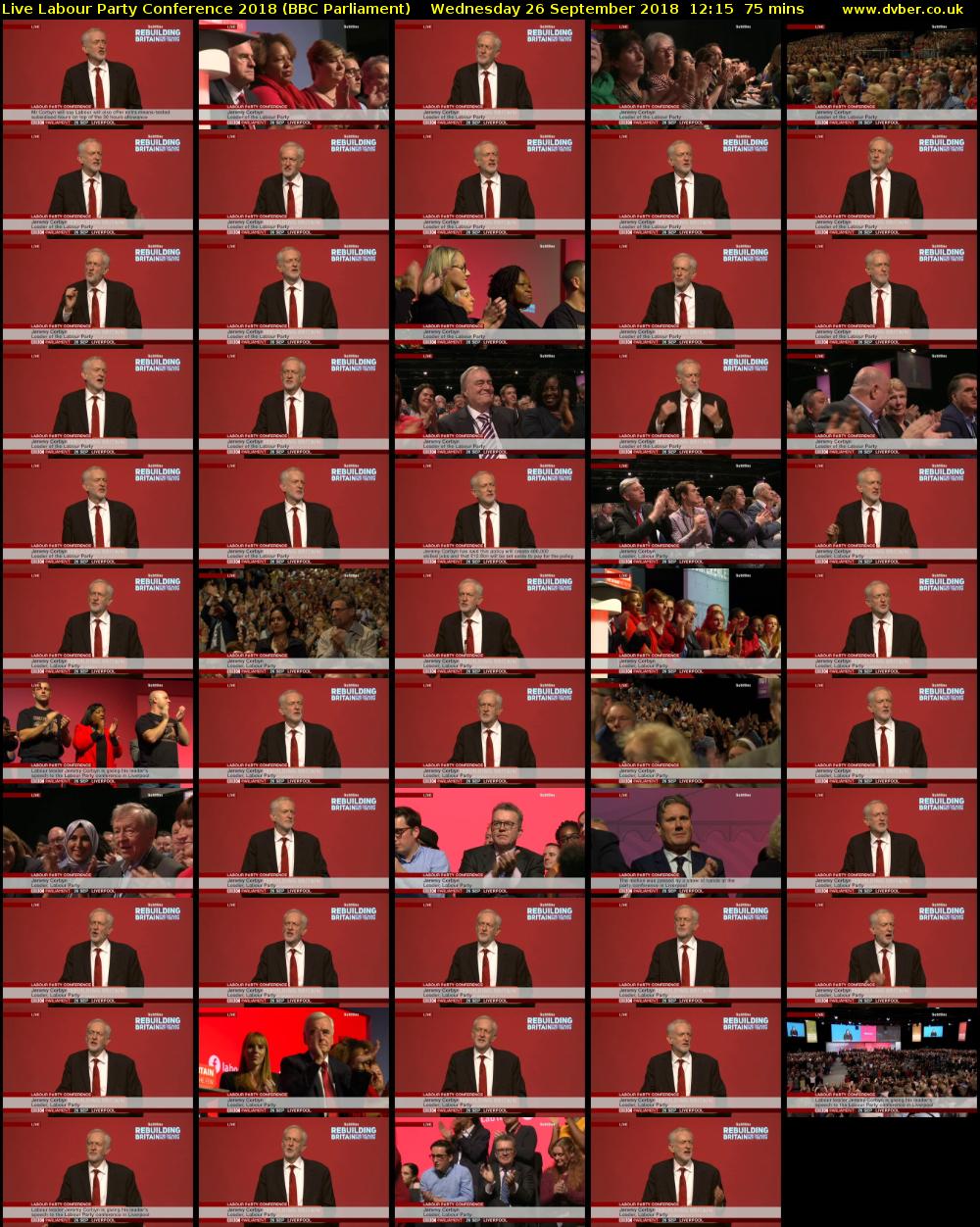 Live Labour Party Conference 2018 (BBC Parliament) Wednesday 26 September 2018 12:15 - 13:30