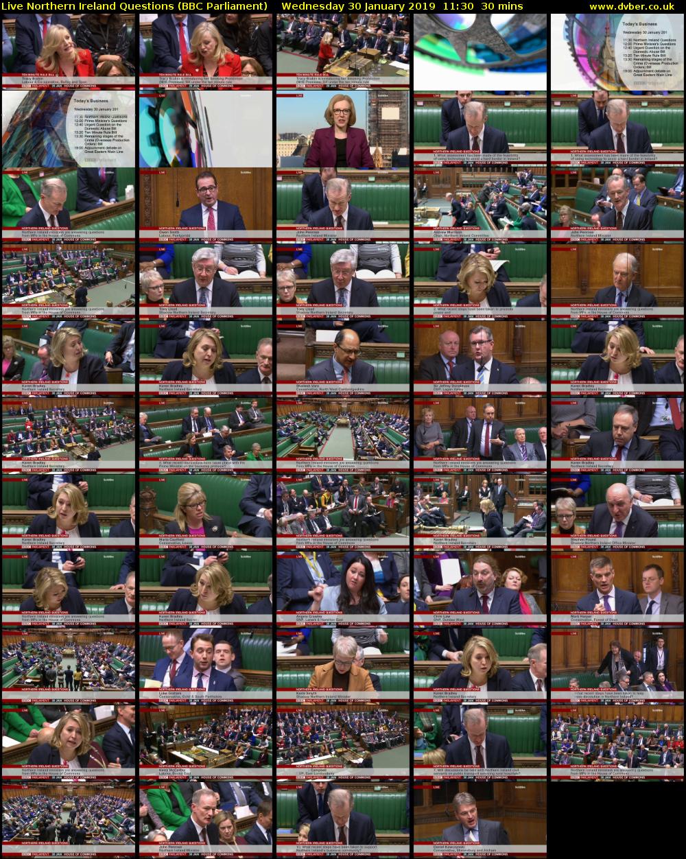 Live Northern Ireland Questions (BBC Parliament) Wednesday 30 January 2019 11:30 - 12:00