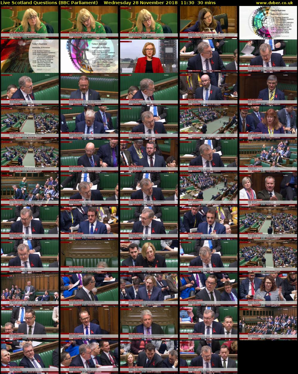 Live Scotland Questions (BBC Parliament) Wednesday 28 November 2018 11:30 - 12:00
