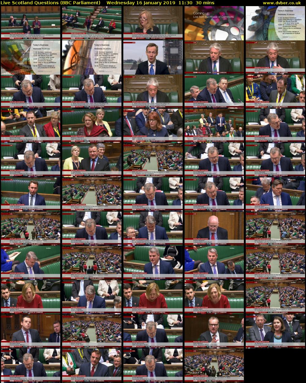 Live Scotland Questions (BBC Parliament) Wednesday 16 January 2019 11:30 - 12:00