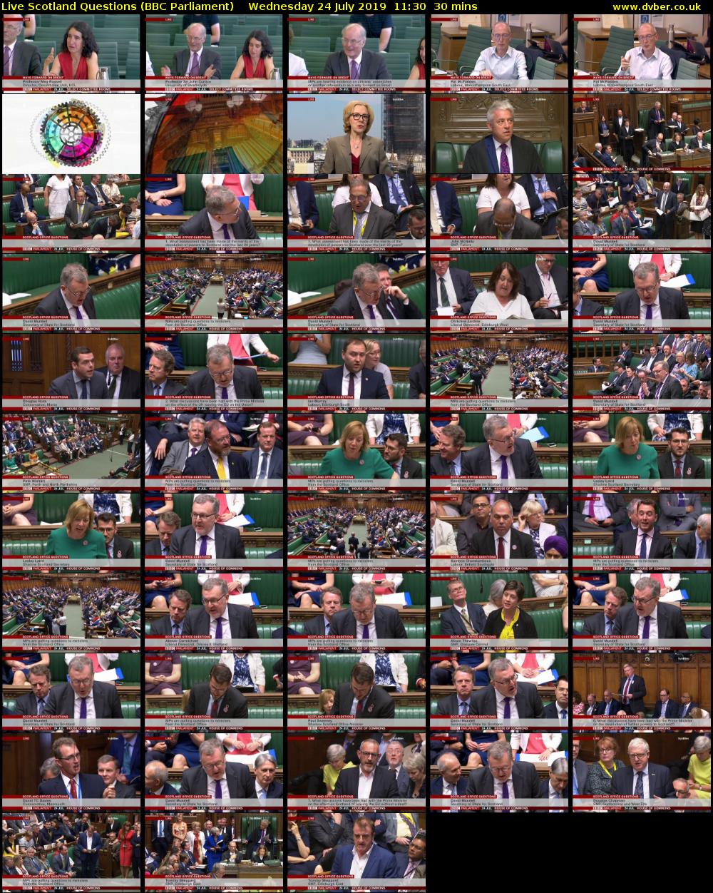 Live Scotland Questions (BBC Parliament) Wednesday 24 July 2019 11:30 - 12:00