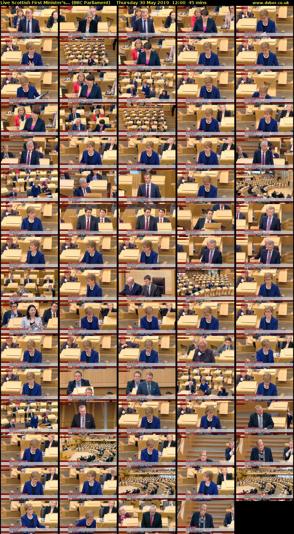 Live Scottish First Minister's... (BBC Parliament) Thursday 30 May 2019 12:00 - 12:45