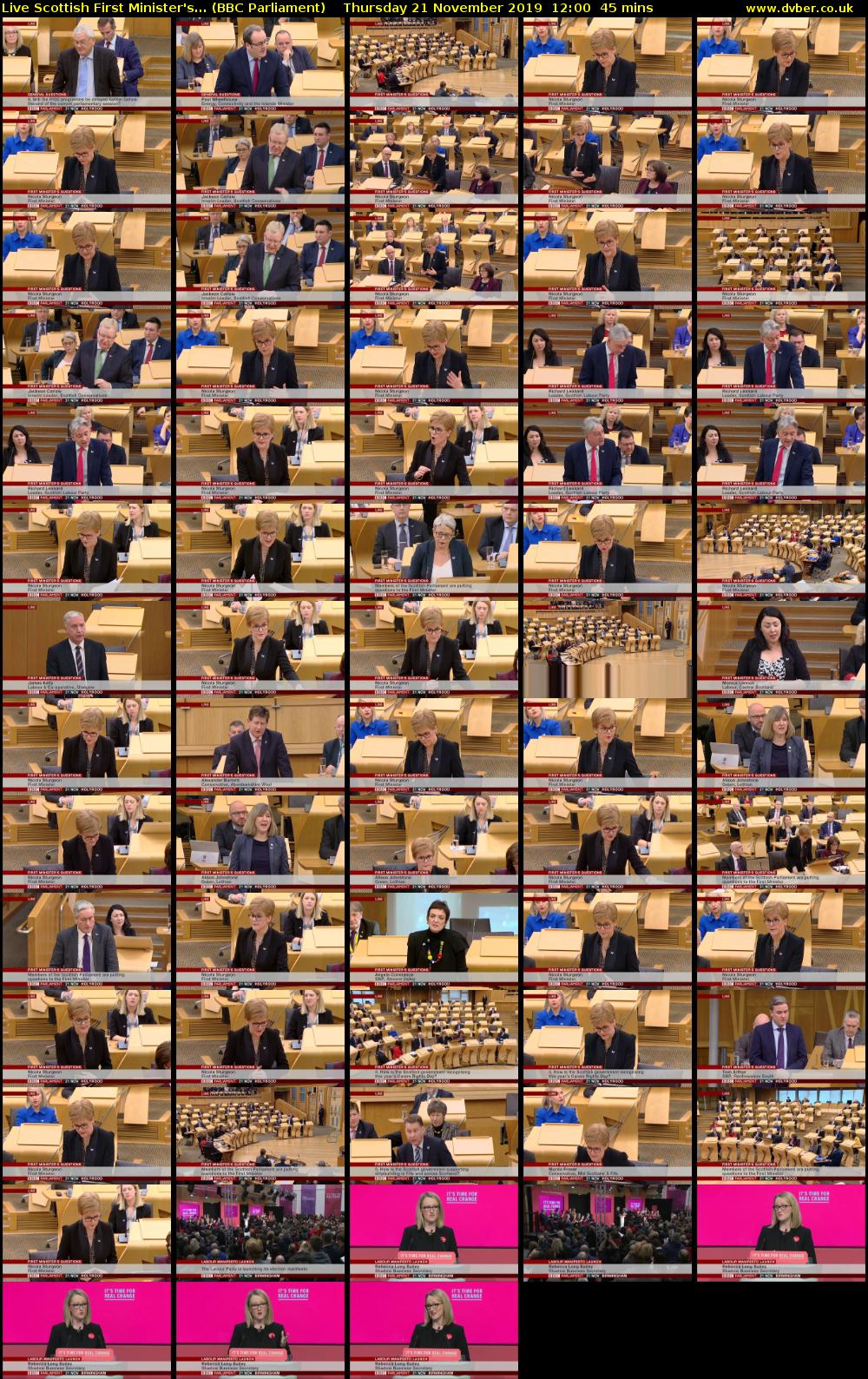 Live Scottish First Minister's... (BBC Parliament) Thursday 21 November 2019 12:00 - 12:45